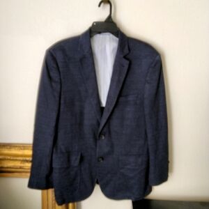 Flynt Men’s Spicoli Blazer Mens 40R Blue Linen Cotton Blend Sport Coat Pockets
